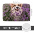 thumbnail image 2 of Kdxio Dog in Lavender Flowers,16" x 24", Non-Slip Front Door Mats,Outdoor Welcome Mat Washable, 2 of 9
