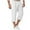 White, variant on WXLWZYWL Men's Long Cotton Linen Shorts Yoga Pants Knee Length 3/4 Baggy Pants Summer Drawstring Sport Golf Lounge Capri Pant with Pockets