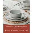 thumbnail image 6 of Famiware Plates and Bowls Set, 12 Piece Stoneware Dinnerware Sets, Light Gray, 6 of 8