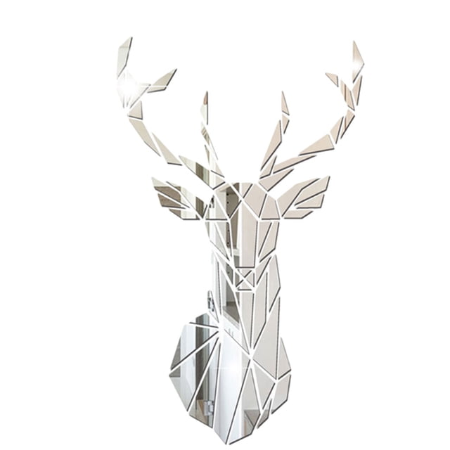 Monstrate Personalice el estilo del hogar con pegatinas de pared con espejo 3D, apariencia única, espacio habitable, estilo del hogar Decoración del hogar plata XL