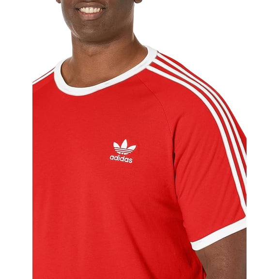 Adidas  3 Stripes Original Tee ||  Red/White  || Size : Mens Large
