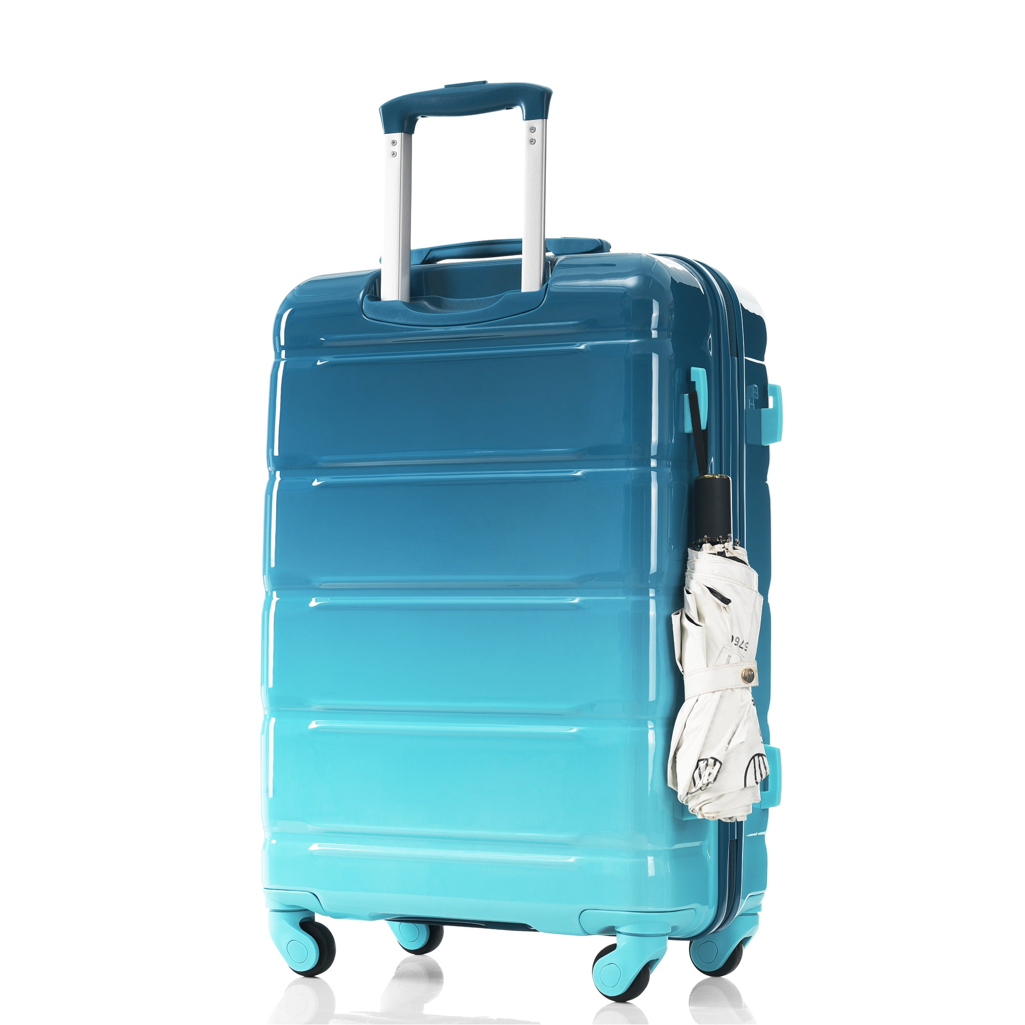 3-Piece Luggage Set, 20 Inch Airline Approved Carry-On with USB Port, ABS+PC Hardshell Suitcase with 360° Spinner Wheels & Side Hooks