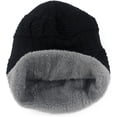 thumbnail image 4 of Morttic Men's Soft Stretch Knit Lined Thick Warm Ski Cap Women Winter Wool Slouchy Beanies Hat,Black, 4 of 6
