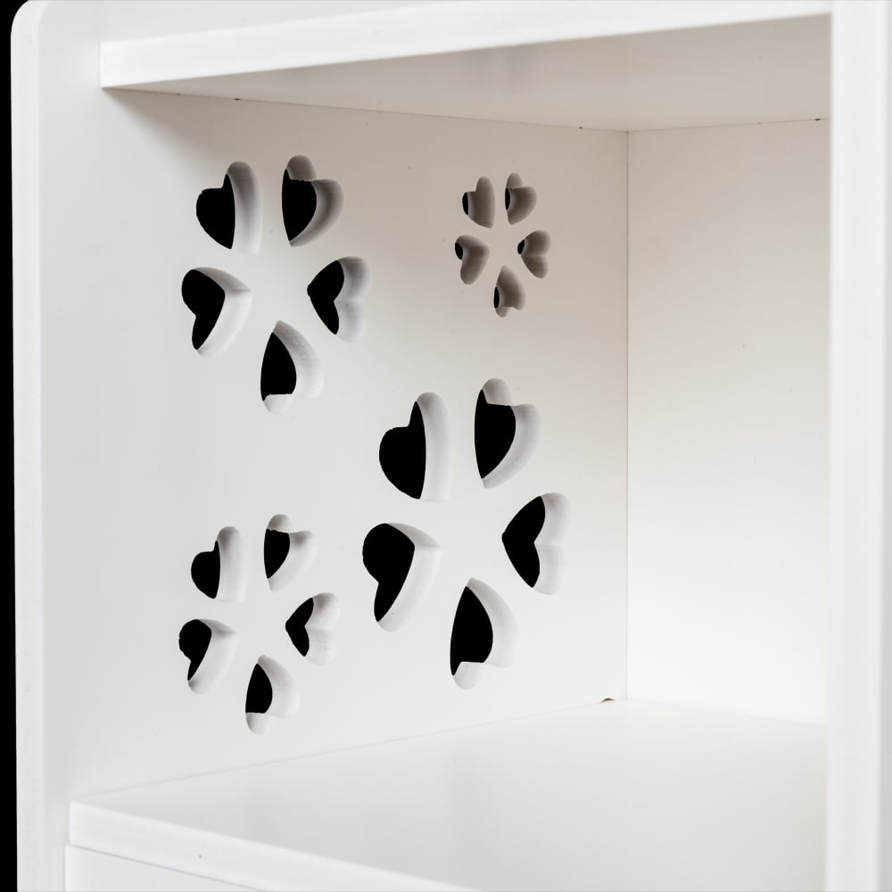 Kepooman 3-tier Bathroom Storage Cabinet with Garbage Can, White Kepooman 3-tier Bathroom Storage Cabinet with Garbage Can, White