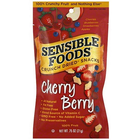 Sensible Foods Crunch Dried Cherryberry Fruit, 0.75 oz (Pack of 12)