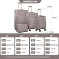 thumbnail image 6 of 4-Piece Terylene Softshell Suitcase Set with 360° Spinner Wheels & Stackable Design for Frequent Travel & Space-Saving Storage, 6 of 9