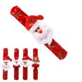 thumbnail image 1 of Pulsera de Papá Noel con diseño de muñeco de nieve y alce en 3D con estampado dorado de copos de nieve para niños, niñas y adultos, ideal como recuerdo para fiestas navideñas (estilo aleatorio)., 1 of 7