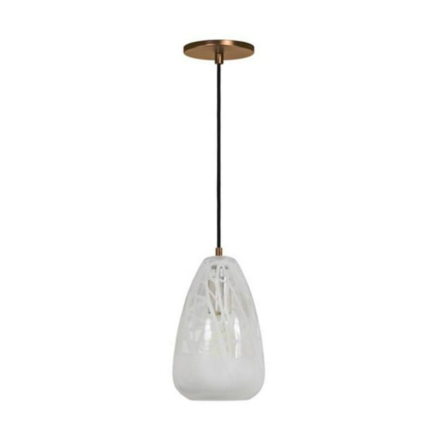 Jesco Éclairage PD412-CLWH-BZ Envisager VI LED 6 Po Bronze Mini Pendentif Plafonnier&44; Clair & Blanc