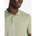 thumbnail image 4 of George Men's & Big Men's Regular Fit Microfiber Button-Up Shirt with Short Sleeves, Sizes XS-5XL, 4 of 5