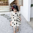 thumbnail image 2 of Children's Summer Skirt Puff Sleeve Polka Dot Girls Princess Dress, 2 of 5