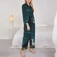 thumbnail image 3 of Salouo Farm Dog Duck Moonlight Pattern Women's Pajamas Set Long Sleeve Button Down Sleepwear Soft Pj Lounge Sets for women 2 Piece Pjs Set with Long Pants-Small, 3 of 7