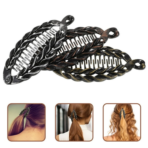 FRCOLOR 6pcs Flexible Interlocking Banana Clip Convenient Banana Clips Portable Hair Clips Decors