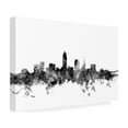 thumbnail image 3 of Trademark Fine Art Michael Tompsett Cleveland Ohio Skyline B&W Canvas Wall Art - 12x19, 3 of 5