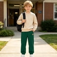 thumbnail image 6 of Bovxnpu Boys Sweatpants School Sports Pants Kids Comfortable Cargo Sweatpants Elastic Waist Trousers, 6 of 9