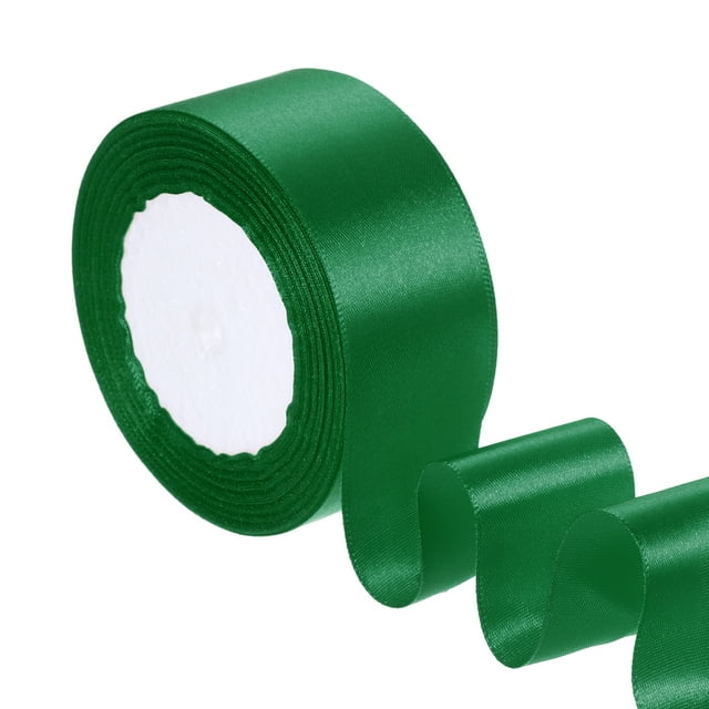Rollo de Cinta de Satén Uxcell, Cinta para Envolver Regalos para Manualidades de Boda Fiesta Verde Esmeralda
