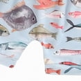 thumbnail image 4 of Toddler Baby Boy Outfits Short Sleeve Fishing Print Top with Drawstring Shorts Set for Outdoor Play 2 Piece, 4 of 6