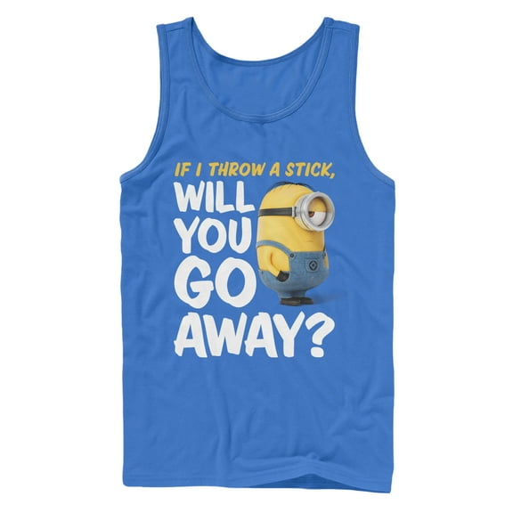 Men's Despicable Me Minion Go Away Tank Top Royal Blue X Large