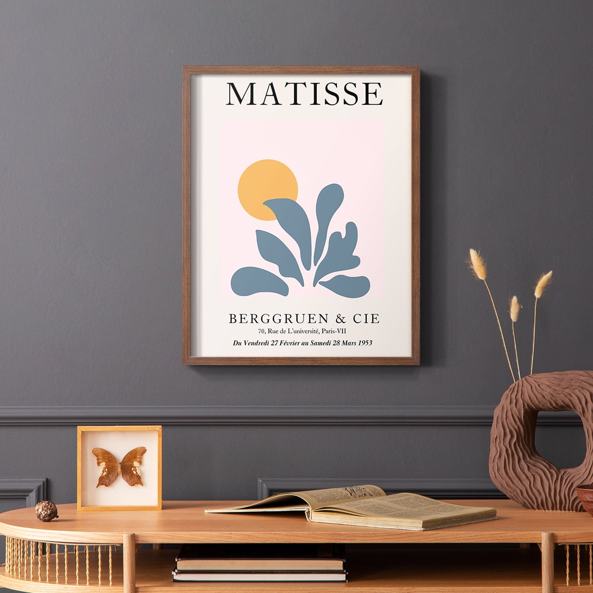 Matisse DVIII Framed Print in Brown Solid Wood Framed Print No Nail Hanging