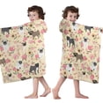 thumbnail image 4 of Pugs and Pioneer Flower Hooded Bath Towel，50"x30" for Ages 3 To 12 Kids, Quick Dry Lightweight Soft Microfiber Hood Beach Towel Cover Up for Kids, 4 of 7