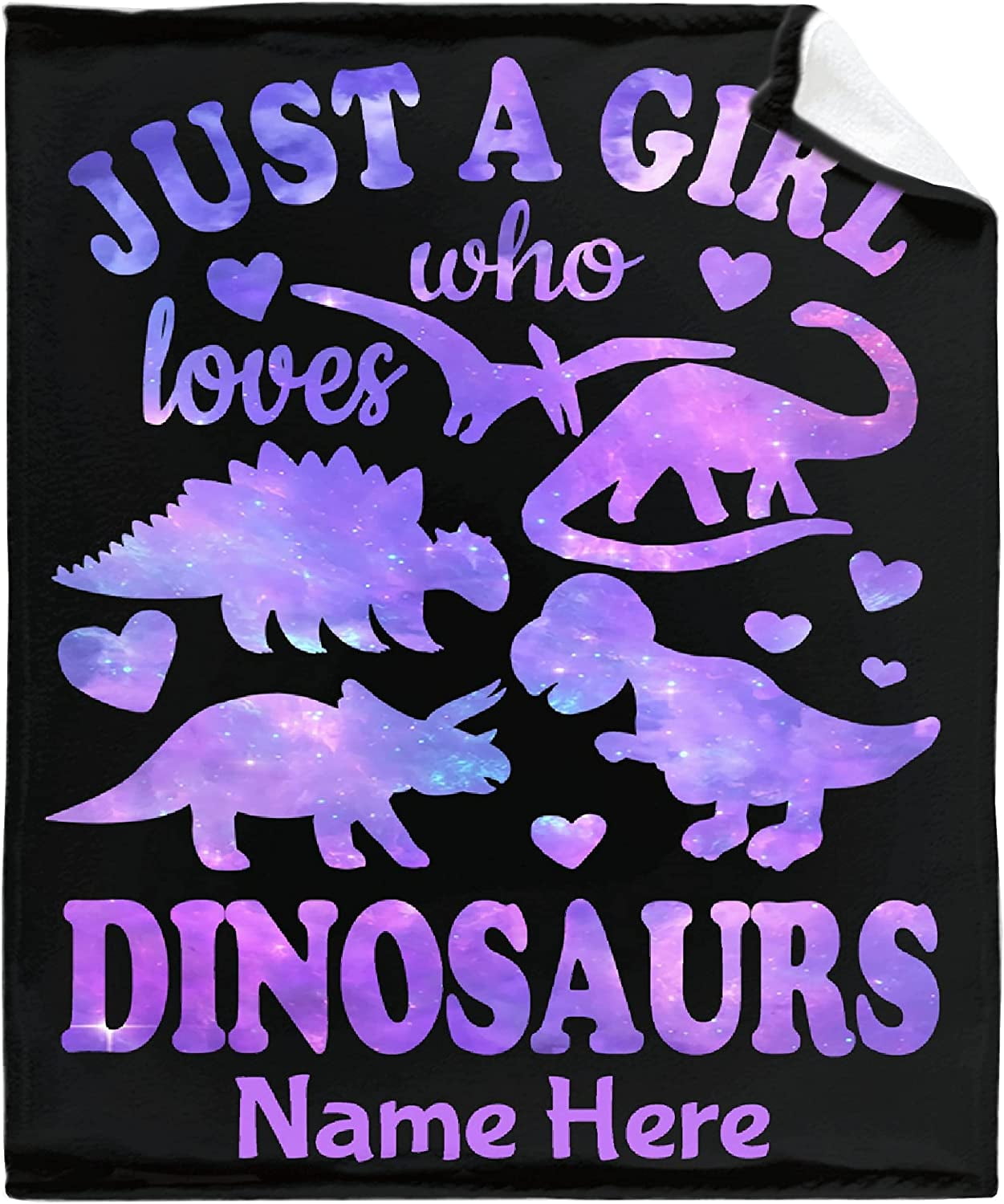 Dinosaur Custom Blanket for Girl WomenJust A Girl Who Loves Dinosaurs