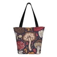 thumbnail image 3 of Kll Tote Bag For Women Forest Wild Mushroom Print Shopping Grocery Reusable Bags For Office School Shopping Travel, 3 of 8