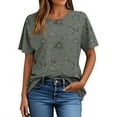 thumbnail image 4 of Young adult fashion Womens T Shirts Casual Multi Pack Summer Clothes for Short Women 2025 Vacation White Summer Tops for Women Dressy Short Sleeve Button Up Shirts for Women Cropped Orders, 4 of 4