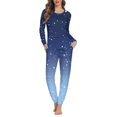 thumbnail image 1 of Conjunto de pijama de manga larga para mujer, ropa de dormir informal de dos piezas, con estampado a pedido, para Otoño e Invierno, 1 of 4