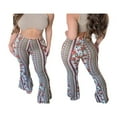 thumbnail image 3 of FNNMNNR Womens Floral Print Boho Flare Pants Casual High Waist 90s Vintage Stretch Bell Bottom Trousers Slim Fit Streetwear Flower XXXL, 3 of 7