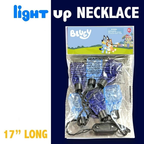 Bluey Light Up Necklace 6 Bulbs on Card