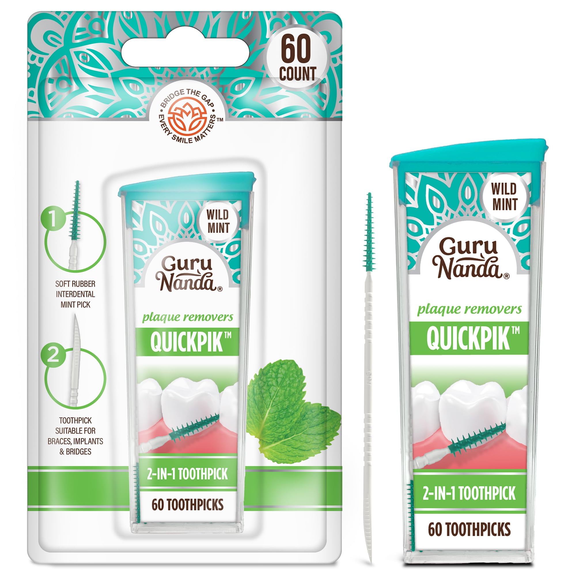 GuruNanda Palillo De Dientes Y P a Interdental QuickPik 2 En 1 Cerdas gurunanda-palillo-de-dientes-y-p-a-interdental-quickpik-2-en-1-cerdas