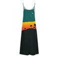 thumbnail image 4 of Summer Saving Wycnly Summer Dresses for Women Beach Hawaiian Style Loose Swing Spaghetti Strap Maxi Dresses 2024 Short Sleeve V-Neck Sunset Print Long Formal Dress Green XXL, 4 of 5