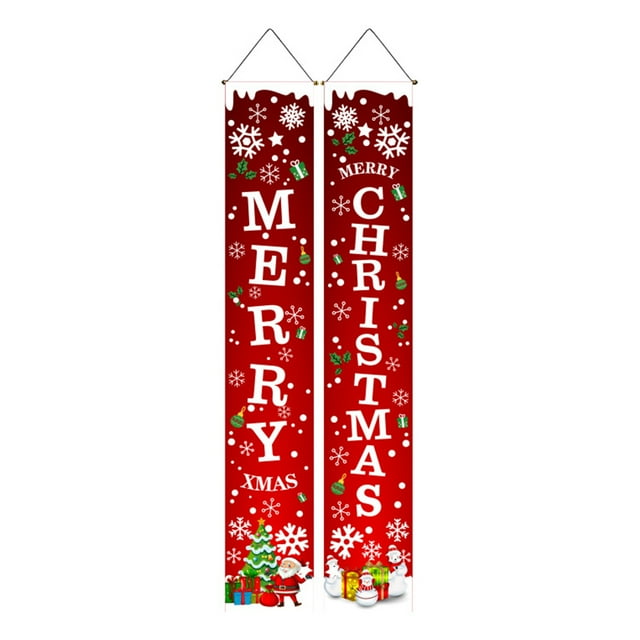 Moyic 1 par de pancartas navideñas para puerta delantera, ventana, porche, oficina, Bar, pareado, fiesta, festival, decoración de vacaciones, Kits de decoración para fiestas Tipo 2 Moyic HA067937-02B