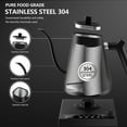 thumbnail image 6 of Eurhowing Electric Gooseneck Kettle, 0.6L Stainless Steel Pour-Over Kettle, 1000W Brewing Kettle for Coffee & Tea, 1°C Temperature Control & Hold, Black, 6 of 13