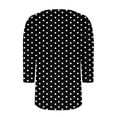 thumbnail image 5 of Shirts for Women 3/4 Sleeve Square Neck Casual Printed Top Black XL, 5 of 5