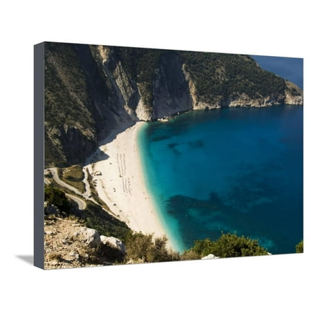 Myrtos Beach, the Best Beach for Sand Near Assos, Kefalonia (Cephalonia), Ionian Islands, Greece Stretched Canvas Print Wall Art By R H (Best Islands Near Seattle)