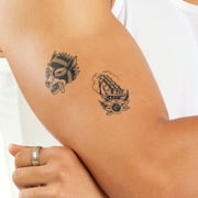 Inkbox Temporary Tattoos, Boat and Dog, Water-Resistant, Perfect for Any Occasion, Black, 2 Pack