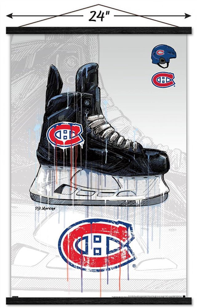 NHL Montreal Canadiens - Drip Skate 21 Wall Poster with Magnetic Frame, 22.375" x 34"