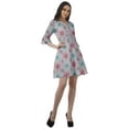 thumbnail image 4 of Moomaya Womens Poly Crepe Shirt Dress Printed Ruffle Sleeves Casual Summer Wear, 4 of 6