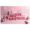 thumbnail image 2 of Pink Theme Christmas Banner Snowflake Decoration Merry Christmas Banner 3D Letter Pink Background Xmas Banner for Christmas Party Winter Celebration Holiday Decoration, 2 of 9