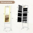 thumbnail image 3 of CHARMAID Jewelry Cabinet with Full Length Mirror and Warm Lights, Lockable Jewelry Armoire with Storage, 4 Tilt Angles, Standing Jewelry Organizer with Makeup Mirror for Girls Bedroom (White), 3 of 9
