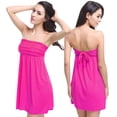 thumbnail image 2 of One Piece Swimsuit Women Solid Color Cover Up Bathing Suits with Strapless Design Summer Beach Womens Swimsuits Hot Pink One Size, 2 of 3