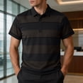thumbnail image 5 of ZOYOEN Mens Striped Polo Shirts with Pocket- Casual Short Sleeve Classic Regular Fit Summer Business Shirts Black Size 3XL, 5 of 8