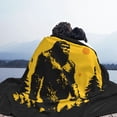 thumbnail image 6 of XMXT Flannel Throw Blanket for Couch, Warm Yellow Sasquatch Print Bed Sofa Decor Blankets for Home Bedroom, 50 x 40 inches, 6 of 9