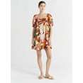 thumbnail image 2 of Free Assembly Women's Shirred Cotton Mini Dress with Puff Sleeves, Sizes XS-XXXL, 2 of 5