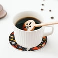 thumbnail image 5 of Lsque Seafood And Drinks Pattern 4" Drink Coasters Set of 4, PVC Leather Absorbent Coasters, Table Coaster Set Decorative Coffee Cup Coasters Housewarming Gift -Round Shape, 5 of 6