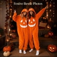 thumbnail image 5 of Halloween Pumpkin Jumpsuit Women Wearable Pumpkin Blanket Hooded Romper Pajamas Cozy Loungewear Cosplay Costume Red M, 5 of 8