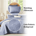 thumbnail image 4 of Flymme Slate Blue Twin Quilt Bedding Set with Pillow Sham,Lightweight Soft Bedspread Coverlet Modern Coin Pattern Blanket Thin Comforter Bed Cover for All Season, 4 of 7