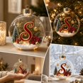 thumbnail image 6 of PLPPYFS Light Up Christmas Ornament, Christmas Holiday Letter Acrylic Ball with Warm LED, Mini Holiday Christmas Tree Hanging Decoration with Letter Scene Lighted for Window Xmas, 6 of 7