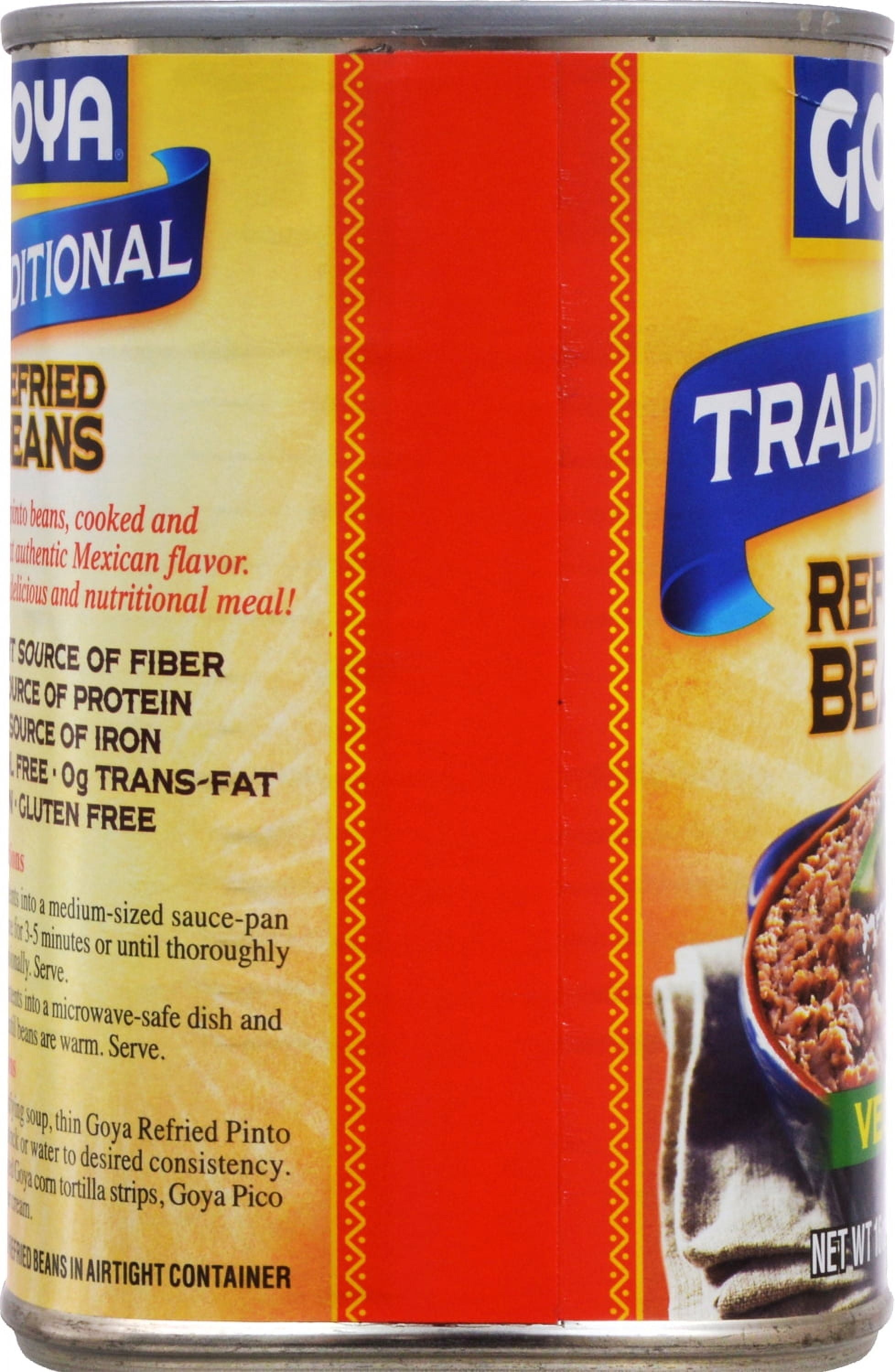 (8 pack) Goya Refried Pinto Beans Traditional, 16 oz can