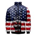 thumbnail image 3 of Chaqueta con estampado 3D de la bandera de EE. UU. vintage para hombre y mujer, sudadera de manga larga con rayas y estrellas estadounidenses, chaquetas de calle unisex con cremallera, ropa de abrigo, 3 of 5